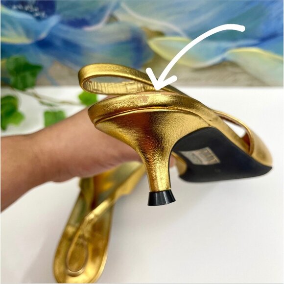 Jeffrey Campbell Persona Pointed Toe Slingback Pump In Gold 6 - Picture 15 of 16